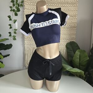 SUMMER TOPS | SHEIN Navy and White Crop Top